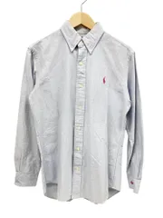 RALPH LAUREN (ラルフローレン) CUSTOM FIT 長袖 ボタンダウンシャツ ワンポイント刺繡 シャンブレー 41381 M ライトブルー メンズ/028