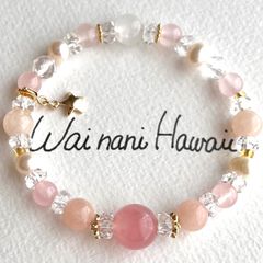 『 Pearl Princess 桃花 』ハワイアンパワーストーンブレスレット