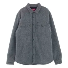 Supreme シュプリーム ジャケット 12AW PILE LINED SHIRT パイル ライン シャツ ウール ジャケット 裏地ボア グレー系 L【中古】のサムネイル