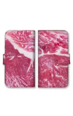 Galaxy S10 SC-03L SCV41 ケース 手帳型 ギャラクシーS10 スマホケース 携帯ケース 肉 生肉 ステーキ 牛肉 豚肉 ミンチ おもしろい 面白 ジョーク パロディ 写真 カラー02のサムネイル