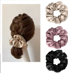 【色: 3PCS-B】シルクヘアタイ ヘアアクセサリー おしゃれ おしゃれ シュ