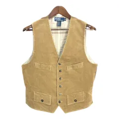 00年代 Polo by Ralph Lauren ポロ ラルフローレン コーデュロイベスト ライトブラウン（メンズ M）中古 古着 T5326