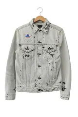 サンローラン パリ SAINT LAURENT PARIS 16SS スター パッチ スタッズ ブリーチ加工 デニム ジャケット 417370 Y801L XS 黒 ブラック ブランド古着ベクトル 中古☆AA★240912のサムネイル