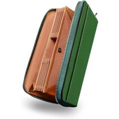 【新品未開封】財布 メンズ 長財布 栃木レザー 日本製 本革 ボックス型の小銭入れ 大容量 カード縦入れ カード16枚 YKKファスナー 通帳ポケット 一流の革職人が作る レディース 金運長財布 美しいパッケージと 贈り物 (グリーン) CLLB6980LT