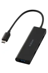 新品 エレコム USBハブ USB-C接続 USB3.2(Gen1) 5Gbps 4ポート バスパワー 15cm ケーブル 小型・軽量設計 ブラック U3HC-H042BK/E