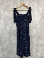 JILLSTUART ジルスチュアート 日本製 ドット柄 キャミソール ワンピース size0/紺 ■◆ レディース