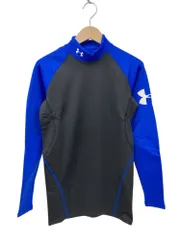UNDER ARMOUR (アンダーアーマー) スーペリア コールドギア コンプレッション 長袖シャツ サッカーインナーウェア MSC1412 XL ブラック×ブルー メンズ/028