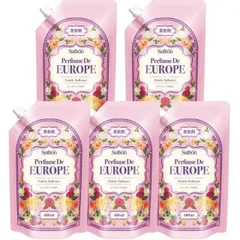 【公式】(5個セット) サフロン柔軟剤パフュームドヨーロッパ ローズブーケの香り 480ml トイレタリージャパンインク (D)