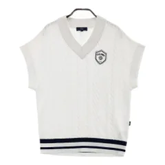 サイズ：M CALLAWAY キャロウェイ 2023年モデル Vネック ニットベスト ケーブル編み  ホワイト系 [240101528419] ゴルフウェア レディース ストスト