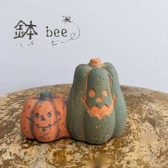 お値下げ♪ハロウィン　パンプキン　2個セット　セメント　置物