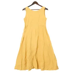 Spick and Span スピック＆スパン 春夏 麻 リネン100％★ ノースリーブ フレア サマー ワンピース Sz.F レディース 黄色
