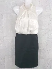 ◇ scot club スコットクラブ 切り替え ノースリーブ 膝丈 ワンピース サイズ9 ベージュ ブラック レディース 【中古】 【1002801003241】
