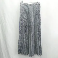 ◇ Θ niko and … ニコアンド チェック柄 ロング プリーツ スカート サイズ4 グレー ブルー レディース E  【1412260042925】