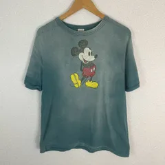 DENIM DUNGAREE デニム&ダンガリー Tシャツ ミッキーマウス 半袖 フェード グリーン Lサイズ メンズ 古着 ストリート アメカジ ナード系