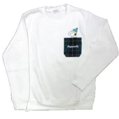 生産終了 再無 もしかしてポケットは・・ スヌーピー アメカジ トレーナー メンズ 長袖 裏起毛 刺繍 ひょっこり 柄 チェック柄 胸ポケット /bia313