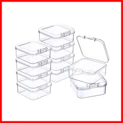 【クーポン有】プラスチック 小物収納ケース 正方形 透明 小物入れ 蓋付き ミニケース アクセサリーケース ビーズ収納 小分けケース パーツ収納 5.5×5.5×2cm サムコス 10個セット