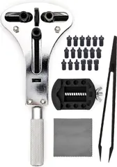 TICFROG 時計工具 オープナー 裏フタ開け器 三点支持オープナー スクリューバック式腕時計の裏蓋を開ける工具 電池交換 時計の修理 ピンセットと固定用台座セット付き（日本語説明書付きのサムネイル