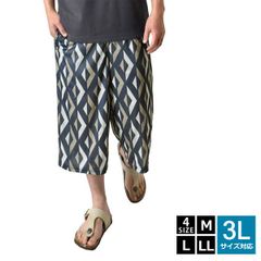 接触冷感 ハーフパンツ 《K26エスニック》新品 未使用 メンズ ドライ DRY 吸汗速乾 7分丈 ストレッチ 部屋着 パジャマ【B5H】【メール便2】ファッション メンズ M L LL 3L 夏