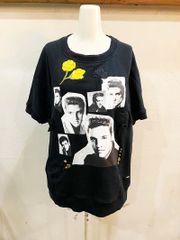 C93★COACH/コーチ 限定販売品 Elvis Presley エルヴィスプレスリーコラージュスウェットトップス フラワー刺繍 ブラック レディースS★