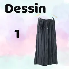 a285 【 Dessin 】デッサン ワールド  ワイドパンツ (M) チャコールグレー 春 夏 ゆるだぼ オーバーサイズ