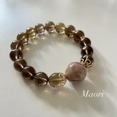 天然石　アラシャン＆スモーキークォーツ　パワーストーンブレスレット