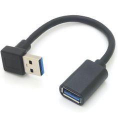 ★JXin15cm usb 延長 短い USB 3.0 L型 下90°方向変換ケーブル タイプAオス- タイプAメス 超高速 5Gbpsのデータ転送同期リード(下向き L型)