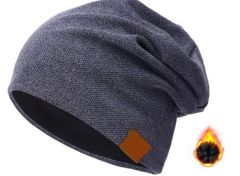★新品★ Kawior ニット帽 メンズ 無地　裏起毛極暖　デニムブルー　ビーニー　ニットキャップ