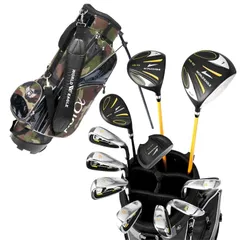フォロー割実施中！(公式)ワールドイーグル WE 5Z-BLACK メンズ クラブセット 【右利き用】 付属バッグ：F-01αスタンドバッグ 迷彩ブラック