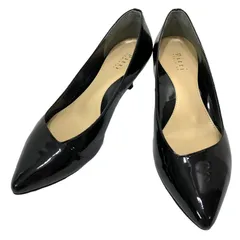【美品】ピッティ (22.5) パンプス ポインテッドトゥ エナメル ローヒール コンフォートシューズ 定番デザイン