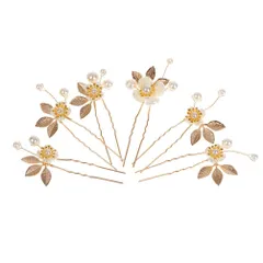 【在庫処分】卒業式 結婚式 入学式 ヘアアクセサリー ヘアアクセサリー 髪飾り 髪飾り ヘッドドレス ピン 6本セット 和装 おしゃれ ヘアピン アレンジ uピン 和装 パール パールピン 撮影 Didiseaon