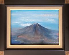 絵画 ｢雪解けの朝｣ F4 額付 Yumi Kohnoura 神之浦由美 油彩画 風景画 富士山 赤富士 作品