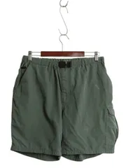 【お得なクーポン配布中!】 90s ノースフェイス カーゴ ショートパンツ メンズ L オールド アウトドア ショーツ 短パン ノータック ポケット付き パッカブル グリーン
