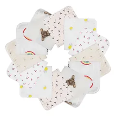 【在庫セール】2重ガーゼ 綿100％ 12枚セット 30*30cm よだれかけ 薄手 速乾 ハンカチ ベビー ガーゼ 新生児 女の子 赤ちゃん 男の子 保育園 ガーゼハンカチ 出産祝い