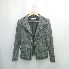 ◇ Θ KUMIKYOKU SIS 長袖 ジャケット サイズ2 ブラック グレー レディース E  【1502180036316】