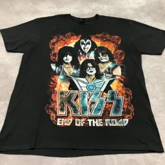tultex タルテックス KISS キッス END OF THE ROAD 大判プリント Tシャツ vintage ヴィンテージ 人物 クルーネック フォトグラフィック バンドT ビックT ワールドツアーT アメリカンハードロック ヘヴィメタル 両面