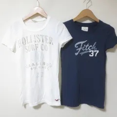 C944　アバクロンビー&フィッチ　Tシャツ　2枚セット　半袖　ネイビー　ホワイト　S
