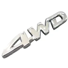 シルバー 4WD 車 エンブレム 立体 ロゴ ステッカー 汎用 ドレスアップ カー カスタム 両面テープ 装飾 デカール アクセサリー メタリック