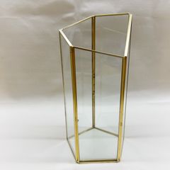 五角形 ガラス フラワーベース  真鍮  韓国  インテリア  ガラスホルダー