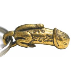 タイのお守り！ペニスの真鍮製キーホルダー「控え目」/エスニック/アジアン雑貨