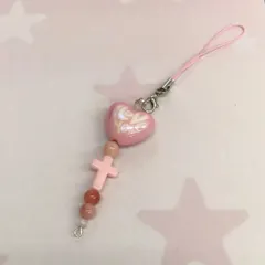 ビーズストラップ　ハート　ニコちゃん　Y2K　セット