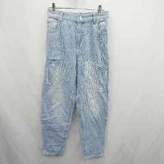 ◇ ⊂ rps アールピーエス ダメージ加工 綿100% ウエストゴム デニム サイズM ライトブルー レディース E  【1506230019335】