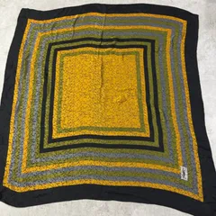 YVES SAINT LAURENT イヴサンローラン ヴィンテージ シルクスカーフ 大判 スクエア　106cm 正方形 70s〜80s 川辺タグ付き 本物