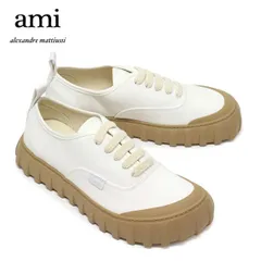 25SSモデル アミ アレクサンドル マテュッシ AMI Alexandre Mattiussi TEMPO ロートップ スニーカー コットンキャンバス【100 WHITE】 USN432.AW0073 100/【2025SS】のサムネイル