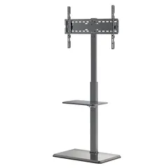 Afaloona テレビスタンド 壁寄せ テレビ台 ハイタイプ 32-75インチ対応 自立式 tv stand 耐荷重45kg VESA75x75mm~VESA600x400mm TVスタンド 高さ調節可能 左右回転 収納棚付き 黒(TCP01-2-M-A 0