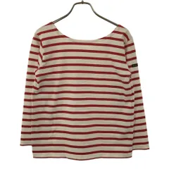 ルミノア フランス製 ボーダー 7分袖 バスクシャツ 1 レッド×ホワイト Le Minor カットソー ボートネック レディース 古着 【240303】 メール便可