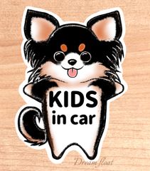 キッズインカー.ベビーインカー.チャイルドインカー【わんこチワワ.ブラックタン】マグネットタイプ/シールタイプ/吸盤タイプ