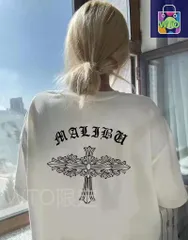 Chrome Hearts（クロム・ハーツ）発売 ハーストフラワーと十字アルファベットプリント コラボレーションシリーズ カップル用プリント T シャツ -WTO輸入1