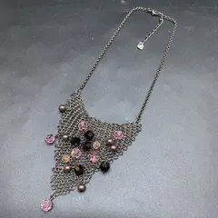 Q297 美品 SWAROVSKI スワロフスキー ラインストーンネックレス レディースアクセサリー チェーン シルバーカラーボリューム ジュエリー