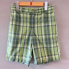 L.L.Bean エルエルビーン チェックパンツ ハーフパンツ ショーツ 短パン グリーン 緑 キッズ ジュニア サイズ８