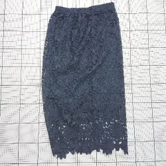 ◇ ⊂ grove グローブ 花柄 ロング丈 タイト スカート サイズM ネイビー系 レディース E  【1508250001697】